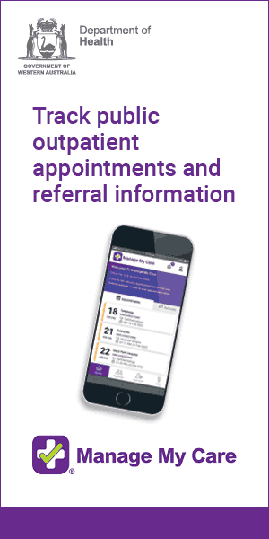 Manage My Care website banner (300 x 600): Track public outpatient appointments and referral information
